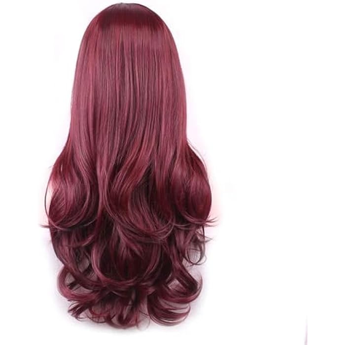 DILLARDS Long Curly Full Wig With Bangs (Wine Red) - Image 3
